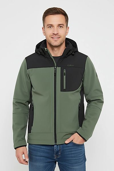 CMP Softshelljacke mit Kapuze Wasserabweisend & Winddicht & Atmungsaktiv günstig online kaufen