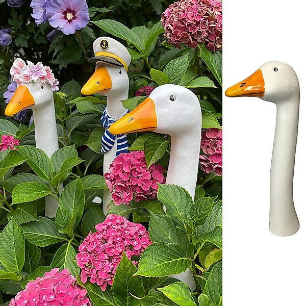 Online-Fuchs Gartenfigur Gänsehals Gartenstecker Gans - günstig online kaufen