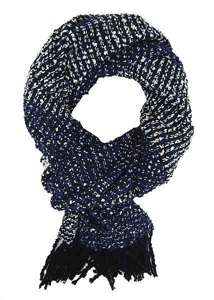 Ella Jonte XXL-Schal, blau beige Herbst Winterschal lange Fransen günstig online kaufen