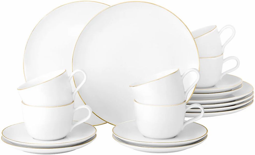 Seltmann Weiden Kaffeeservice "Geschirr-Set, Service Liberty Goldrand" Tell günstig online kaufen
