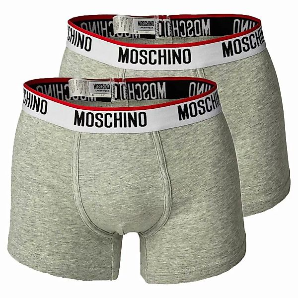MOSCHINO Herren Shorts 2er Pack - Pants, Unterhose, Cotton Stretch, uni Gra günstig online kaufen