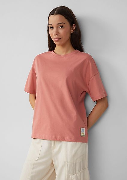 QS Kurzarmshirt T-Shirt Uni-Shirt im Loose günstig online kaufen