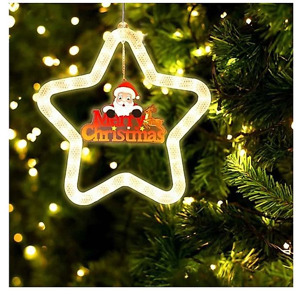 QUBEBU LED-Lichterkette LED Weihnachtsstern Beleuchtet Glocke Weihnachtsman günstig online kaufen