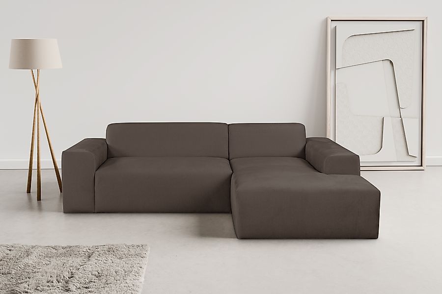 WERK2 Ecksofa »Zeus-L modern und zeitlos, Breite 253cm, bequemes Sofa«, Cur günstig online kaufen
