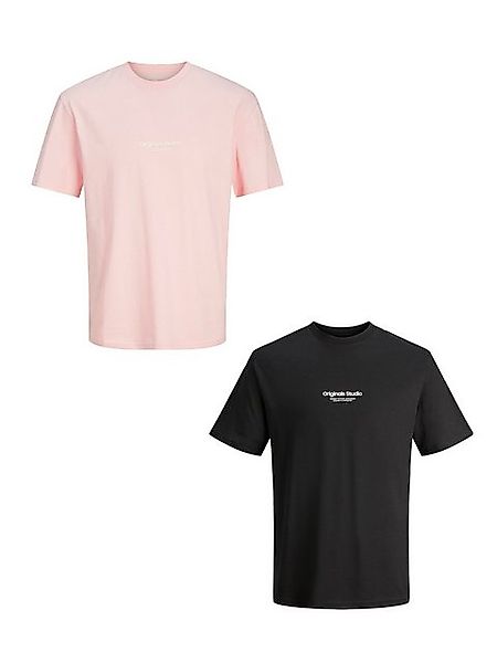 Jack & Jones T-Shirt 2-er Set Logo Kurzarm JORVESTERBRO (2-tlg) JORVESTERBR günstig online kaufen