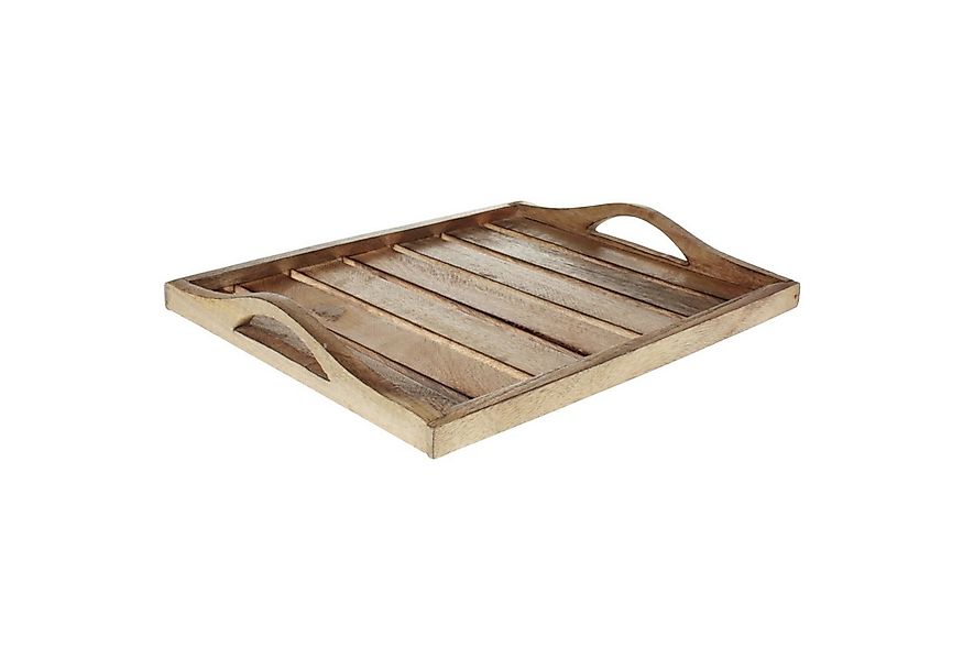 Macosa Home Dekotablett Holztablett Mangoholz Braun 30 cm rechteckig mit Gr günstig online kaufen