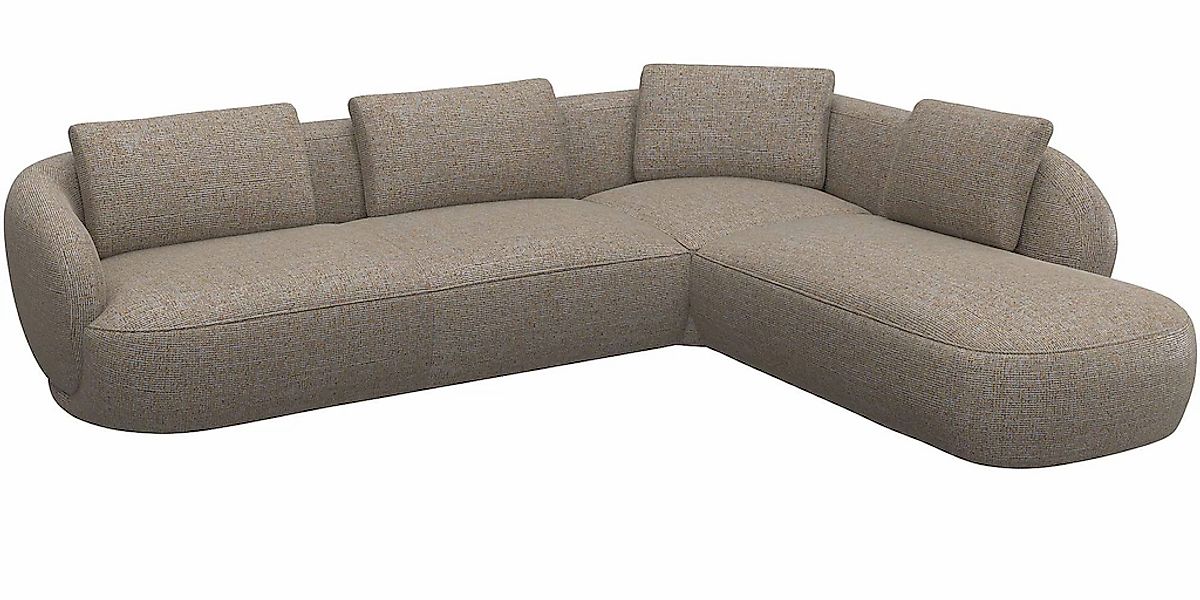 FLEXLUX Ecksofa »Torino, rund, L-Form, Sofa-Ecke mit Ottomane«, Modernes, o günstig online kaufen