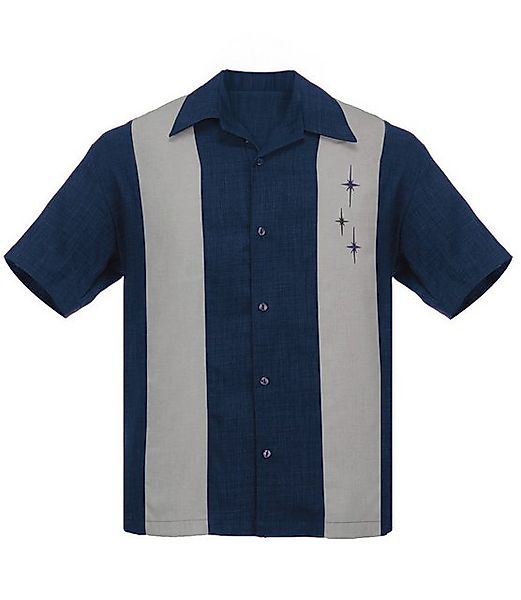 Steady Clothing Kurzarmhemd Three Star Panel Denim Retro Vintage Bowling Sh günstig online kaufen