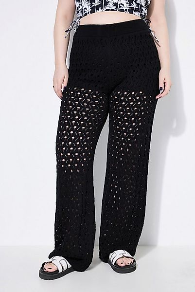 Studio Untold Schlupfhose Hose Straight Legs Strick mit Lochmuster günstig online kaufen