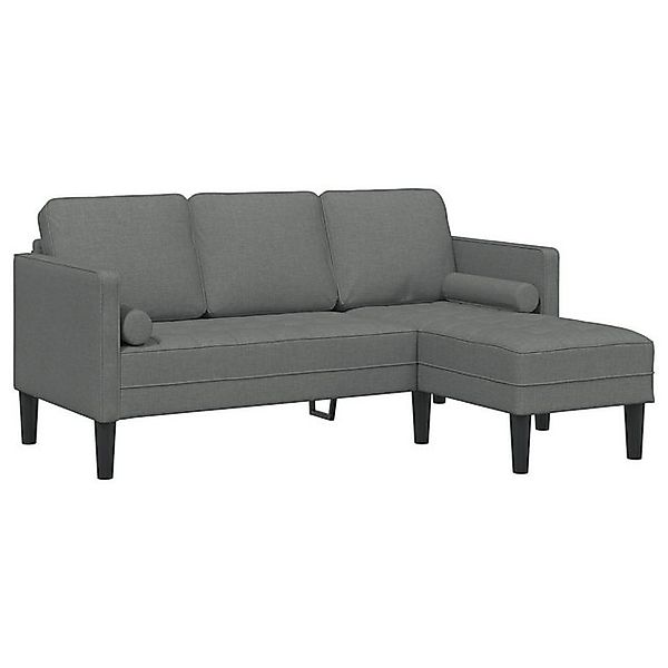 vidaXL Sofa Sofa 3-Sitzer L-Form Dunkelgrau 160 cm Stoff, 1 Teile günstig online kaufen