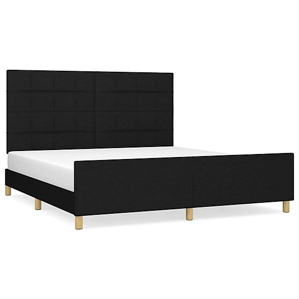vidaXL Bettgestell mit Kopfteil Schwarz 180x200 cm Stoff Modell 71369103 günstig online kaufen