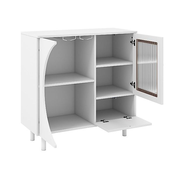 COSTWAY Sideboard, Akzentschrank mit Türen, Gläserhalter, günstig online kaufen