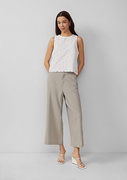 QS Chinos Hose Culotte aus Leinenmix günstig online kaufen