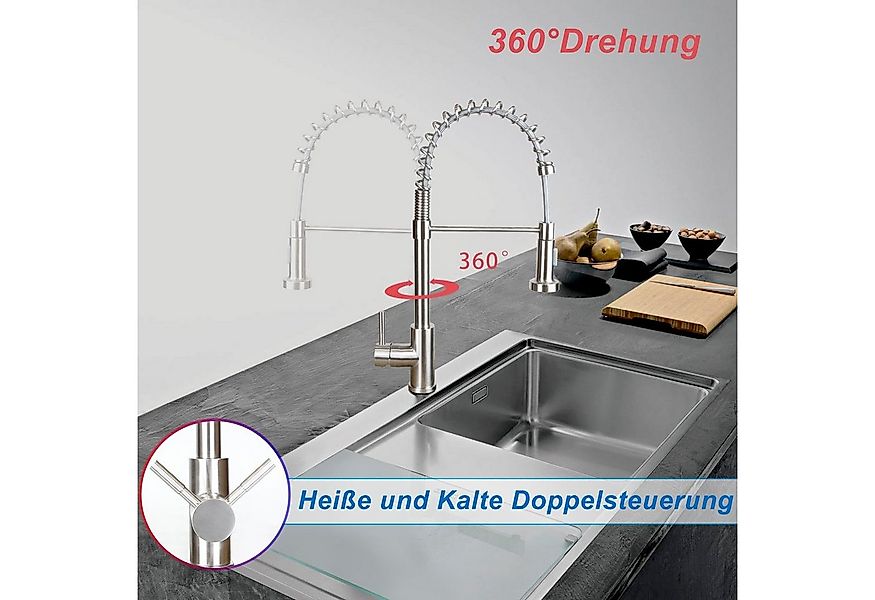 ZMH Küchenarmatur Schwarz Wasserhahn Brause ausziehbar Schwenkbar Küche Bad günstig online kaufen