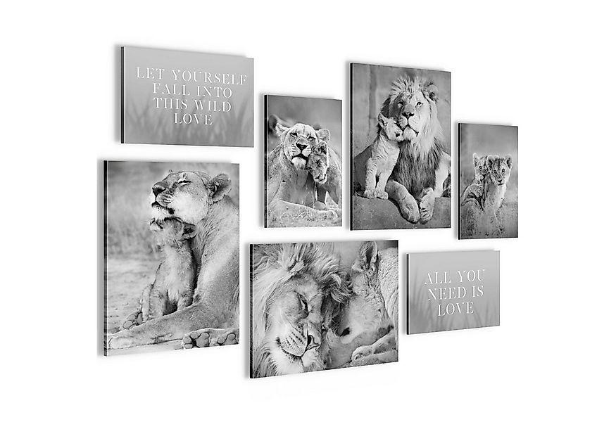 Novart Wandbild Löwen, Farbig oder Schwarzweiß günstig online kaufen