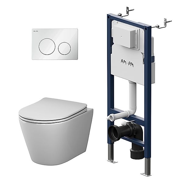 AM.PM WC Set Wand WC Vorwandelement Drückerplatte Toilette mit Spülkasten K günstig online kaufen