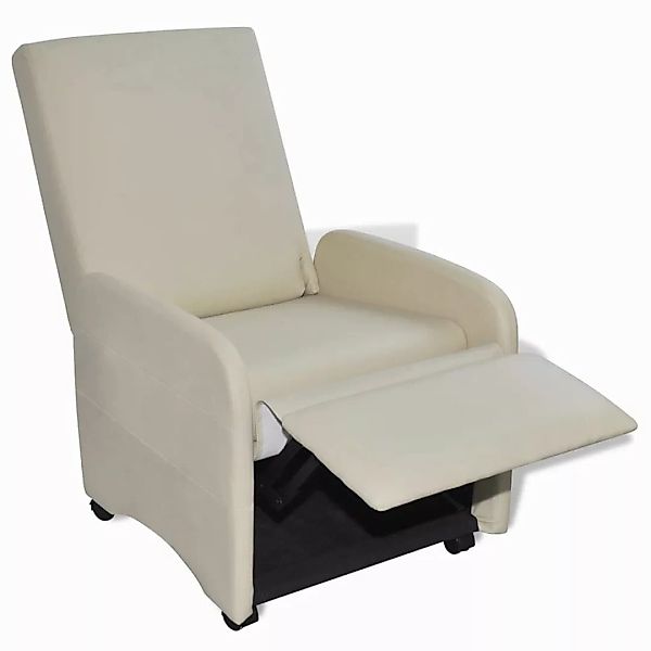 vidaXL Sessel Sessel Klappbar Creme Kunstleder günstig online kaufen