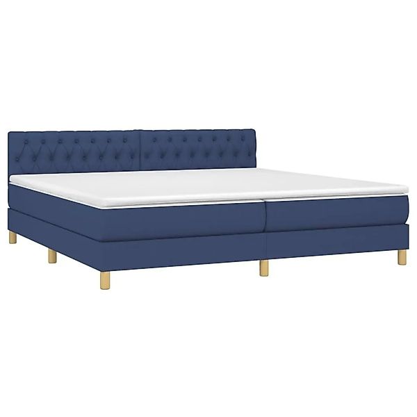 vidaXL Boxspringbett mit Matratze & LED Blau 200x200 cm Stoff 3133987 günstig online kaufen