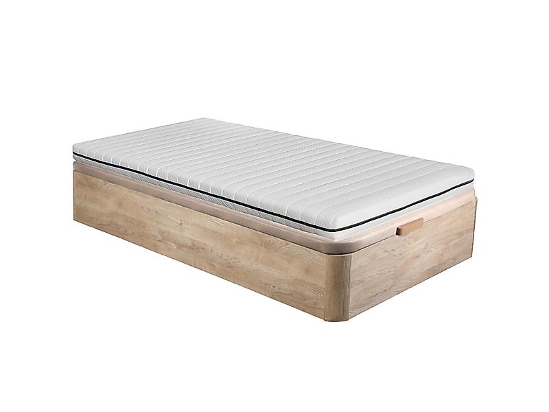 Set aus Bettgestell mit Bettkasten + Matratze - 90 x 190 cm - Schaumstoff - günstig online kaufen