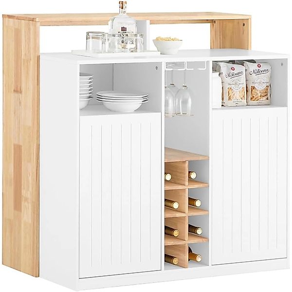 SoBuy Kücheninsel Küchenschrank Kommode Sideboard Buffet KNL07-WN günstig online kaufen