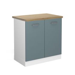 Vicco Spülenunterschrank R-Line, Blau-Grau/Weiß, 80 cm günstig online kaufen