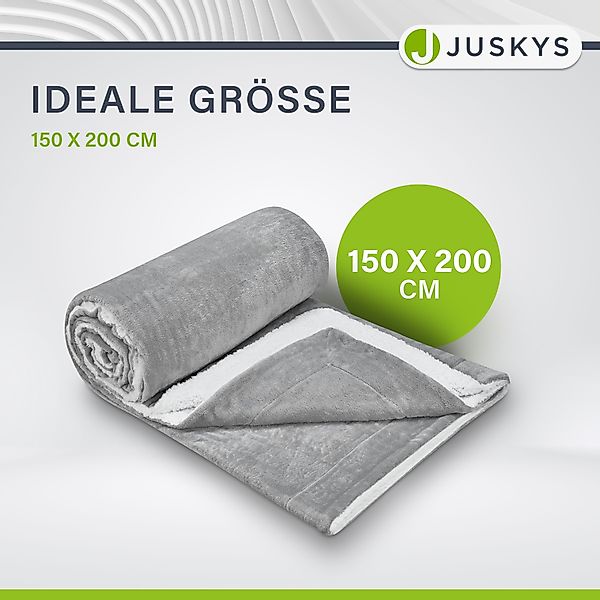 Juskys Tagesdecke Fleecedecke 150x200 cm, doppelseitige günstig online kaufen