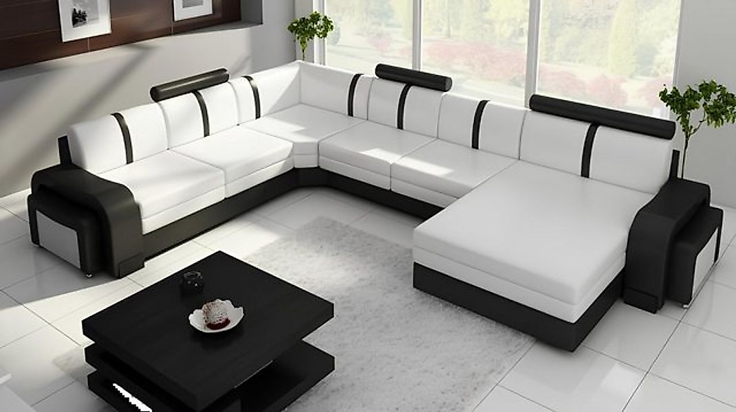 Xlmoebel Ecksofa Neue Ledersofa-Wohnlandschaft mit Eckcouch und Polster - L günstig online kaufen