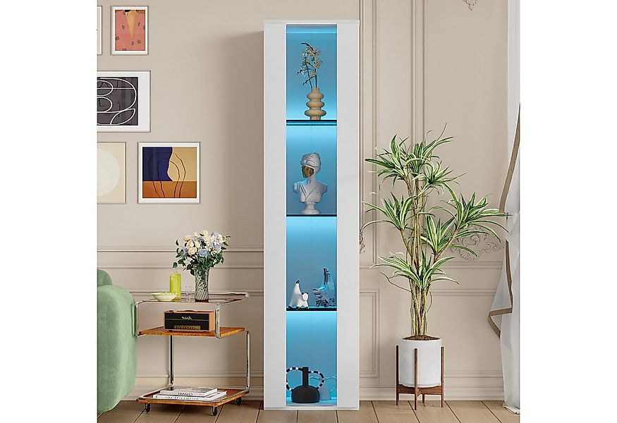 KLAM HOME Vitrine 40x29x170 cm, multifunktionale Vitrine, Glasvitrine mit G günstig online kaufen
