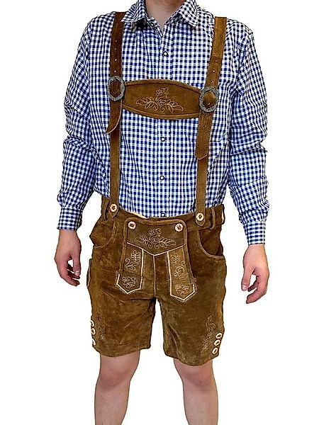 Dretaild Trachtenlederhose Herren Lederhose Tracht Kurz mit Hosenträgern günstig online kaufen