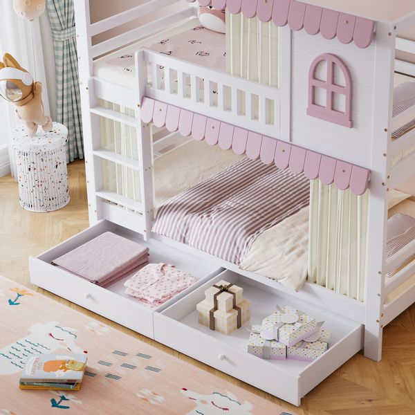 STILVORA Etagenbett 90x200 mit Schubladen&Matratze,Kinderbett Begestell günstig online kaufen