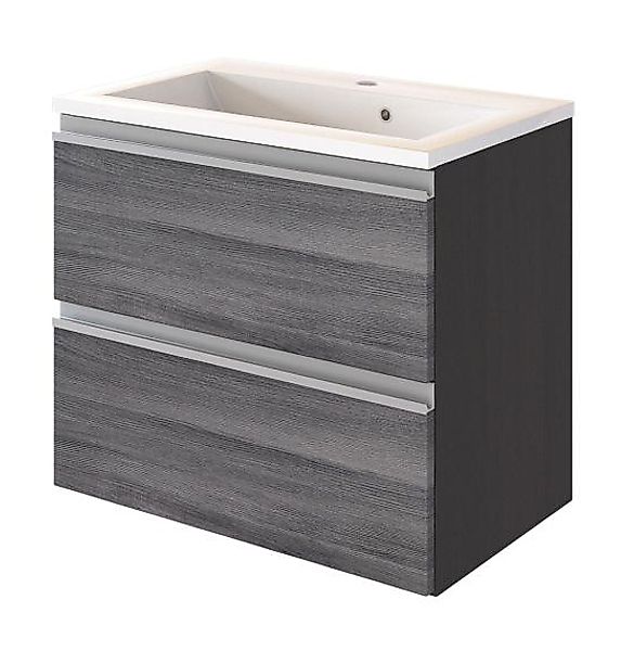 Gäste-Waschtisch 60 AREZZO von Held Möbel Graphit / Eiche rauchsilber günstig online kaufen