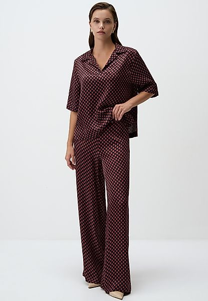 Jimmy Key Chinohose Burgunderrot Geometrisch Weites günstig online kaufen