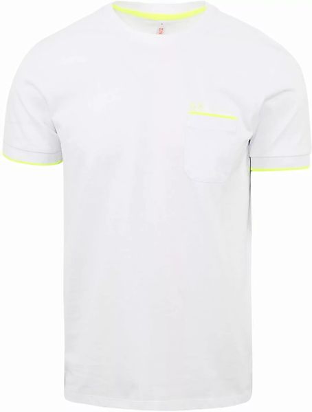 Sun68 T-Shirt Neon Stripe Weiß - Größe XXL günstig online kaufen