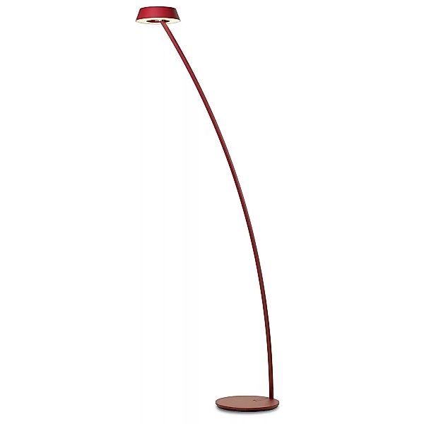 OLIGO Glance LED-Stehlampe gebogen rot matt günstig online kaufen