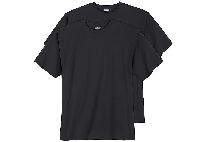 ADAMO Rundhalsshirt Adamo 2er Pack T-Shirt schwarz Übergröße günstig online kaufen