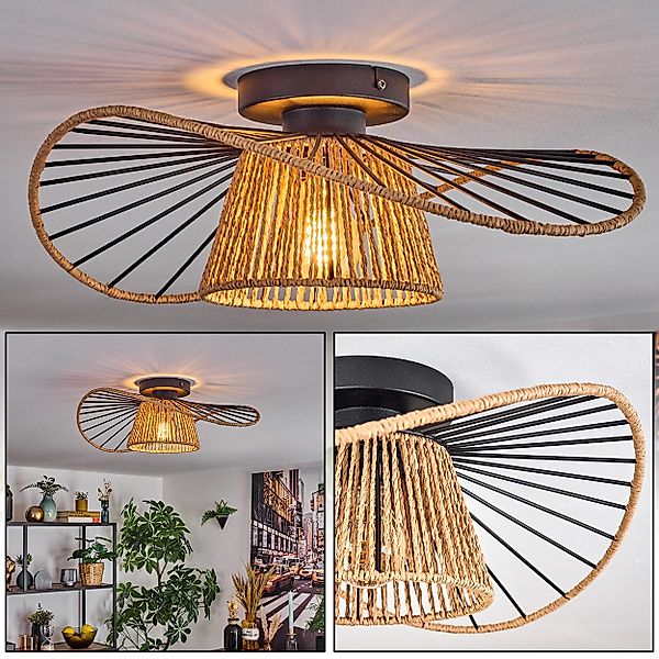 hofstein Deckenleuchte Deckenlampe aus Metall/Papiergeflecht in günstig online kaufen