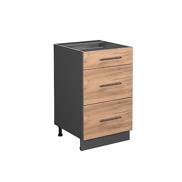 Vicco Unterschrank Fame-Line, Goldkraft Eiche/Anthrazit, 50 günstig online kaufen