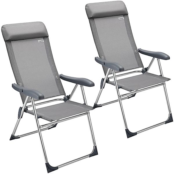Casaria Gartenstuhl (2 St), 2er Set Hochlehner 7-fach Verstellbar Alu Klapp günstig online kaufen