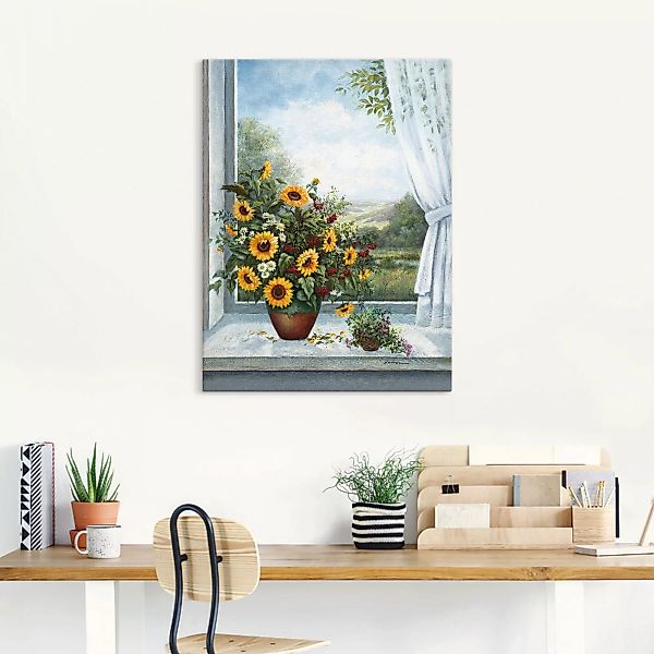 Artland Wandbild "Sonnenblumen am Fenster", Arrangements, (1 St.) günstig online kaufen