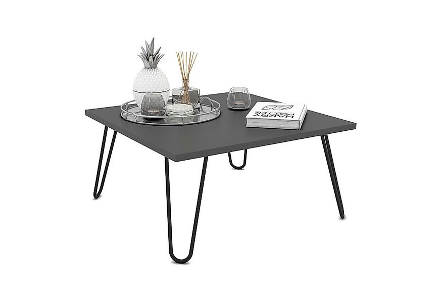 en.casa Couchtisch, »Vindeln« Beistelltisch 60x60x30cm Anthrazit / Schwarz günstig online kaufen