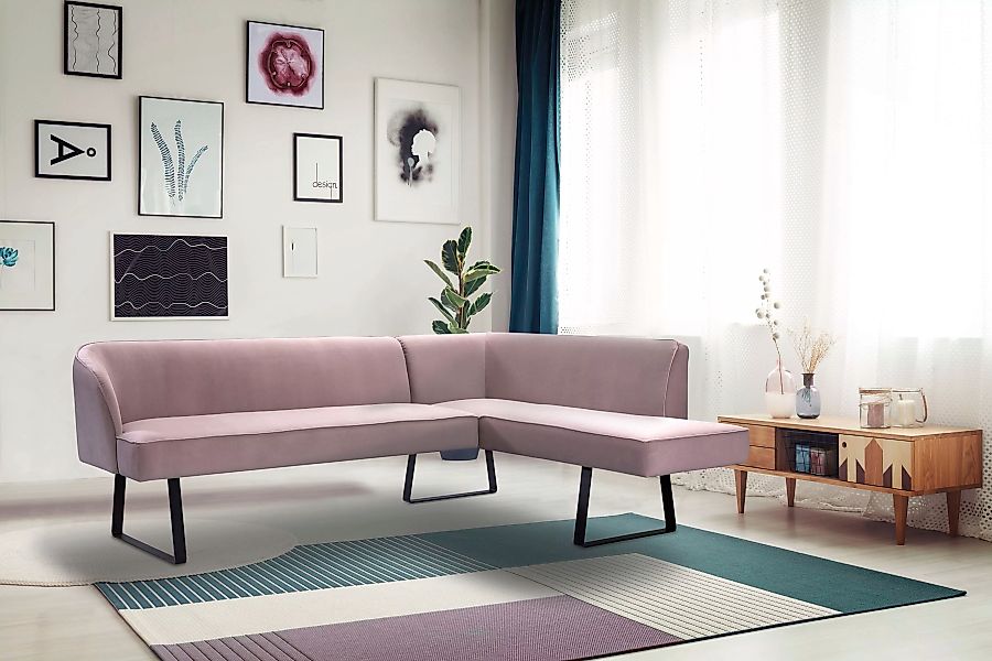 exxpo - sofa fashion Eckbank "Americano", mit Keder und Metallfüßen, Bezug günstig online kaufen