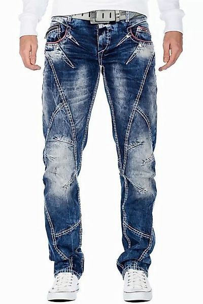 Cipo & Baxx Regular-fit-Jeans Hose BA-CD563 Blau W31/L34 (1-tlg) mit dicken günstig online kaufen