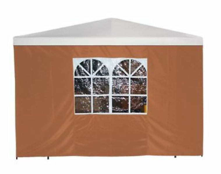 DEGAMO® Seitenplane Pavillon, 3x1,9 Meter, Polyester terracotta mit Fenster günstig online kaufen