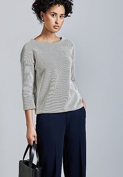 STREET ONE 3/4 Arm-Pullover mit Streifenmuster günstig online kaufen