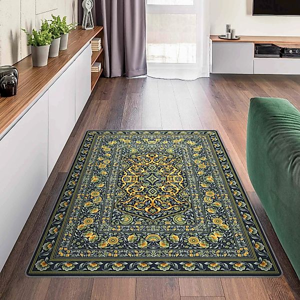 Teppich Prächtiger Ornamentteppich grün günstig online kaufen