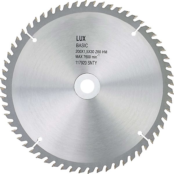 LUX-TOOLS HM-Kreissägeblatt Holz Ø 200 mm 60 Zähne günstig online kaufen