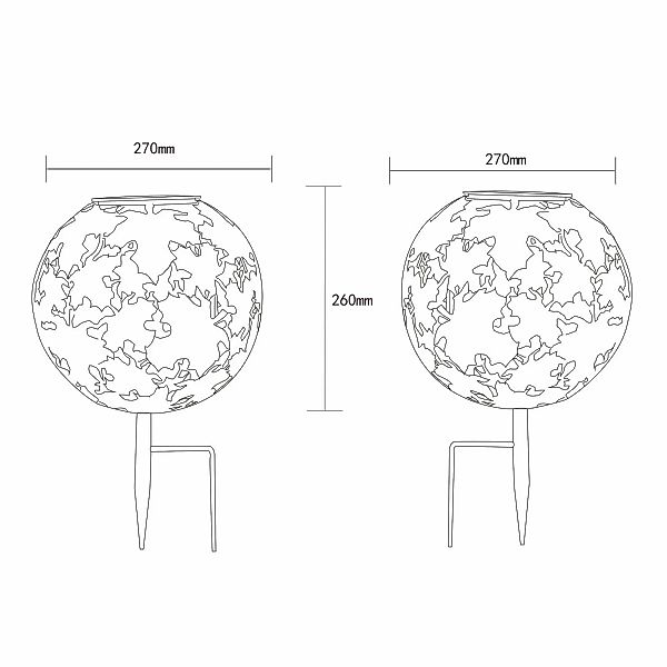 LED-Solarleuchte 36749S Kugel Ø 27 cm, silber, Erdspieß günstig online kaufen