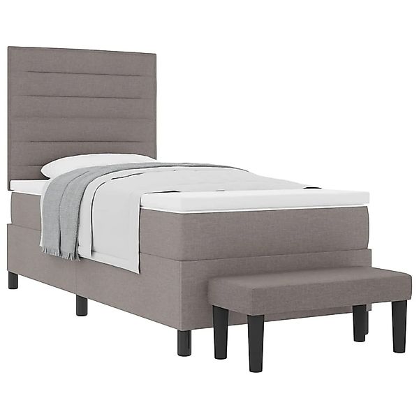 vidaXL Boxspringbett mit Matratze mit Kopfteil Taupe 80 x 200 cm Stoff 3343 günstig online kaufen