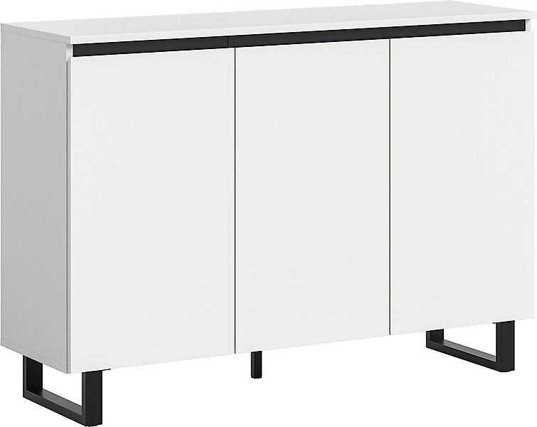 Home affaire Sideboard TOMA, Breite: 120 cm, mit Metall-Kufen-Fuß, 3 Türen, günstig online kaufen