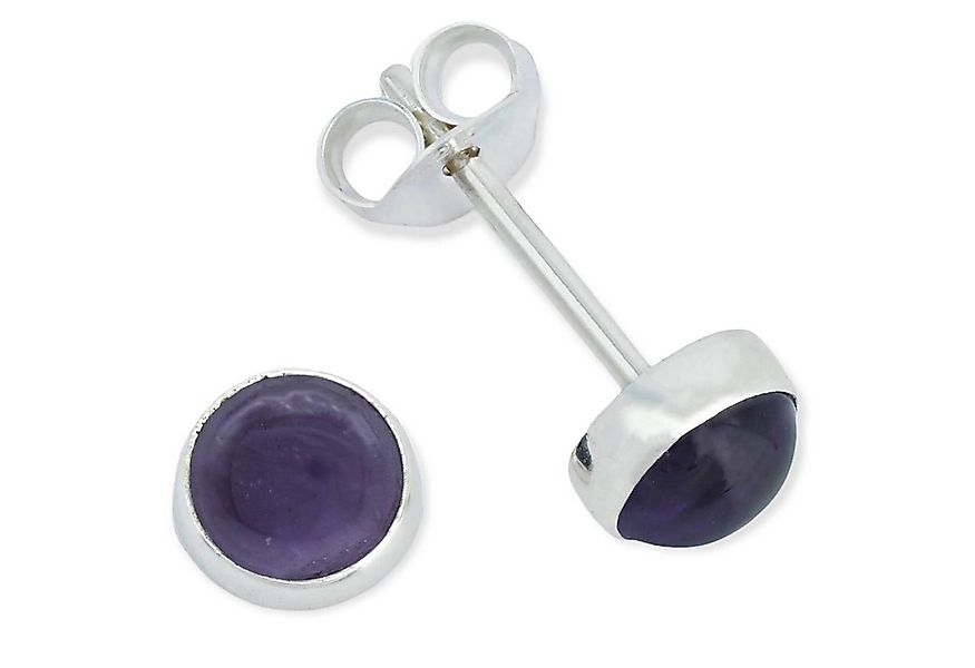 mantraroma Paar Ohrstecker SAMA rund klein aus 925 Silber mit Amethyst (Paa günstig online kaufen